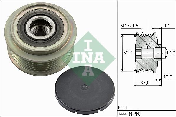 INA 535 0035 10 - Puleggia cinghia, Alternatore autozon.pro