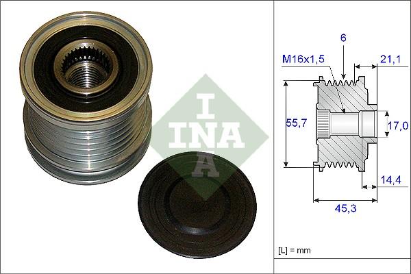 INA 535 0036 10 - Puleggia cinghia, Alternatore autozon.pro