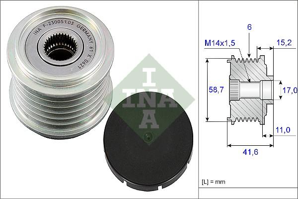 INA 535 0031 10 - Puleggia cinghia, Alternatore autozon.pro