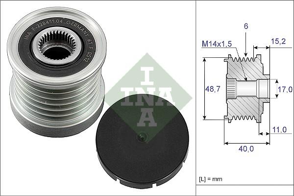 INA 535 0038 10 - Puleggia cinghia, Alternatore autozon.pro