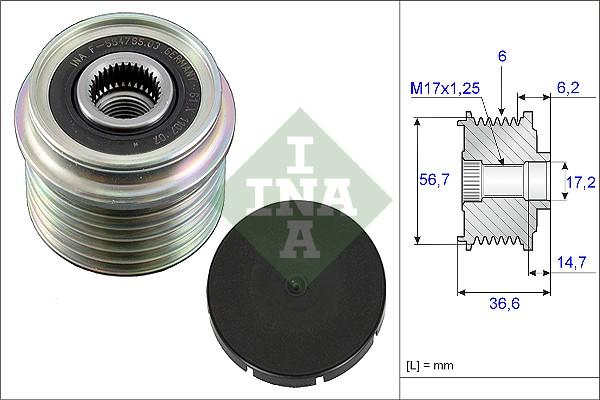 INA 535 0033 10 - Puleggia cinghia, Alternatore autozon.pro