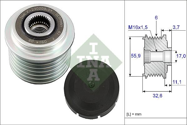 INA 535 0032 10 - Puleggia cinghia, Alternatore autozon.pro