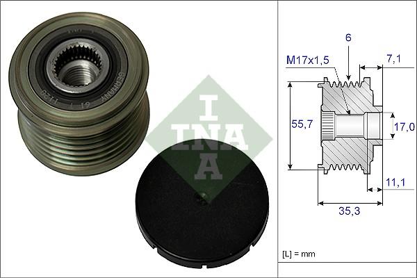 INA 535 0037 10 - Puleggia cinghia, Alternatore autozon.pro