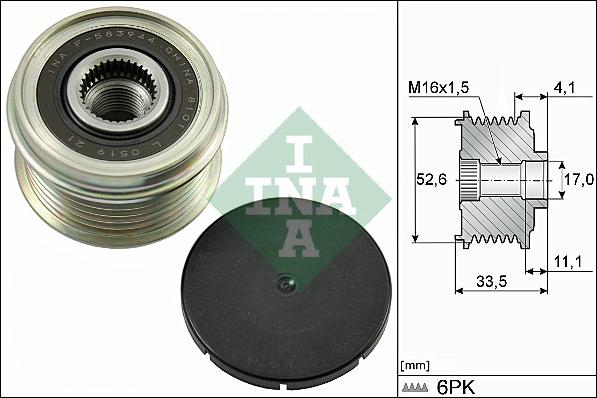 INA 535 0025 10 - Puleggia cinghia, Alternatore autozon.pro