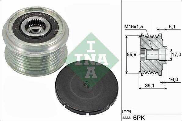 INA 535 0026 10 - Puleggia cinghia, Alternatore autozon.pro