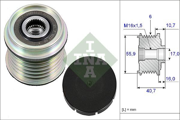 INA 535 0028 10 - Puleggia cinghia, Alternatore autozon.pro