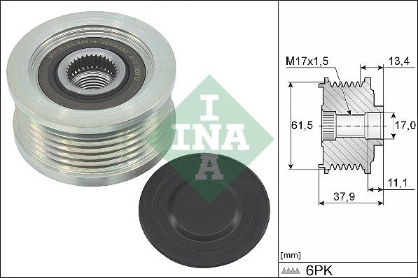 INA 535 0023 10 - Puleggia cinghia, Alternatore autozon.pro