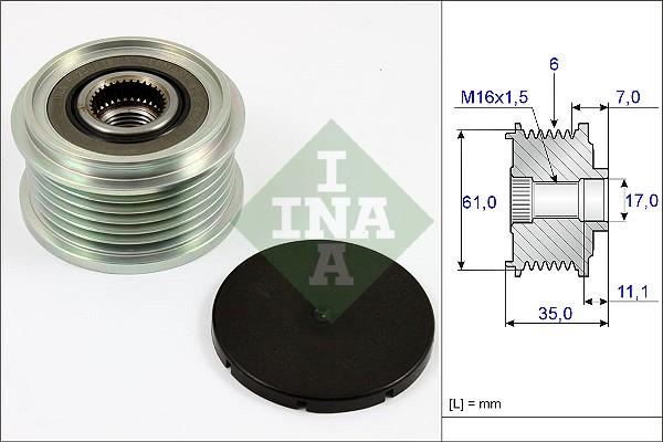 INA 535 0022 10 - Puleggia cinghia, Alternatore autozon.pro