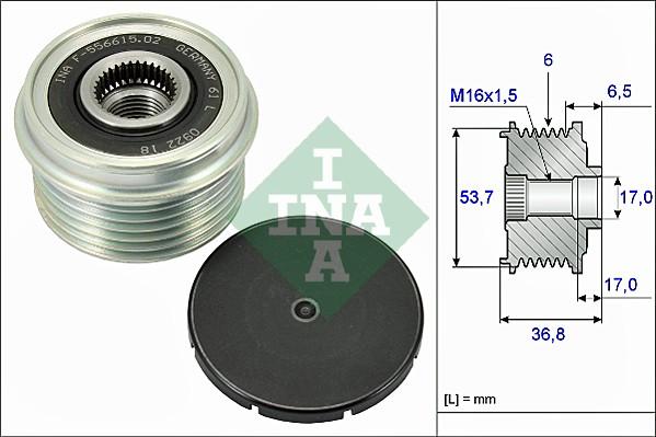 INA 535 0074 10 - Puleggia cinghia, Alternatore autozon.pro