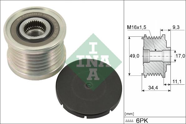 INA 535 0075 10 - Puleggia cinghia, Alternatore autozon.pro