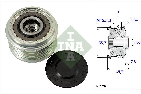 INA 535 0077 10 - Puleggia cinghia, Alternatore autozon.pro