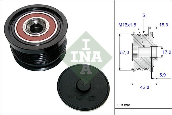 INA 535 0191 10 - Puleggia cinghia, Alternatore autozon.pro