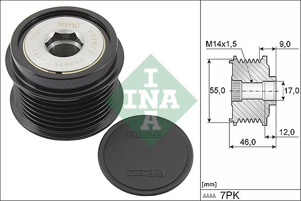 INA 535 0198 10 - Puleggia cinghia, Alternatore autozon.pro