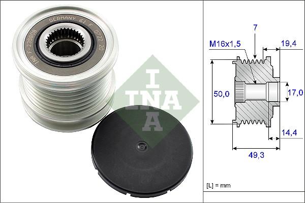 INA 535 0140 10 - Puleggia cinghia, Alternatore autozon.pro