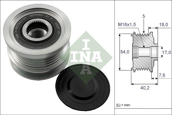 INA 535 0143 10 - Puleggia cinghia, Alternatore autozon.pro