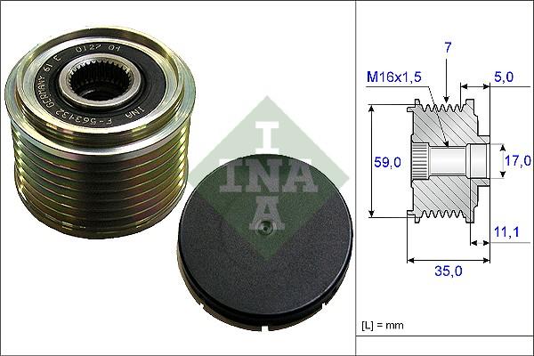 INA 535 0159 10 - Puleggia cinghia, Alternatore autozon.pro