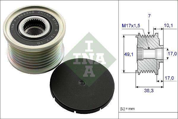 INA 535 0153 10 - Puleggia cinghia, Alternatore autozon.pro