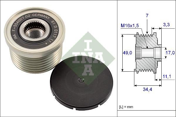 INA 535 0164 10 - Puleggia cinghia, Alternatore autozon.pro