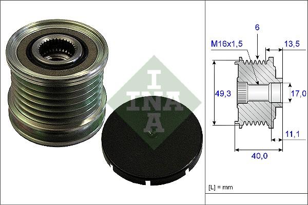 INA 535 0166 10 - Puleggia cinghia, Alternatore autozon.pro