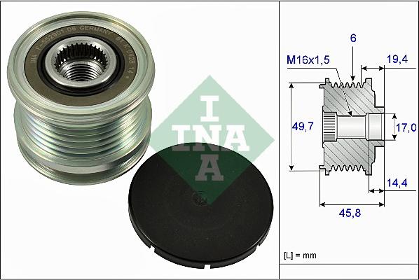 INA 535 0168 10 - Puleggia cinghia, Alternatore autozon.pro