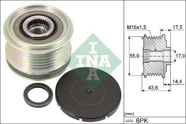 INA 535 0105 10 - Puleggia cinghia, Alternatore autozon.pro