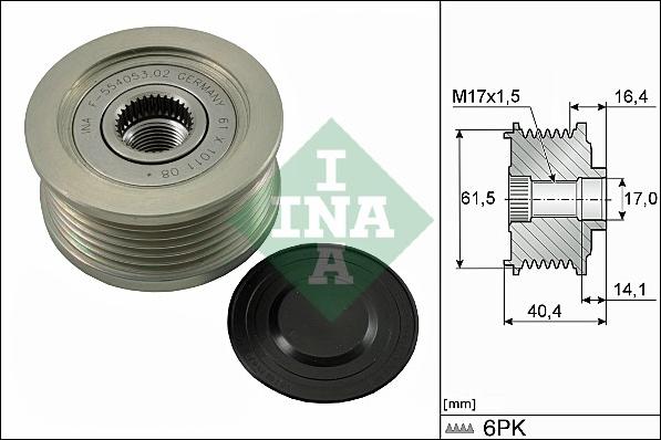 INA 535 0115 10 - Puleggia cinghia, Alternatore autozon.pro