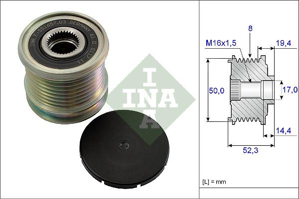 INA 535 0111 10 - Puleggia cinghia, Alternatore autozon.pro