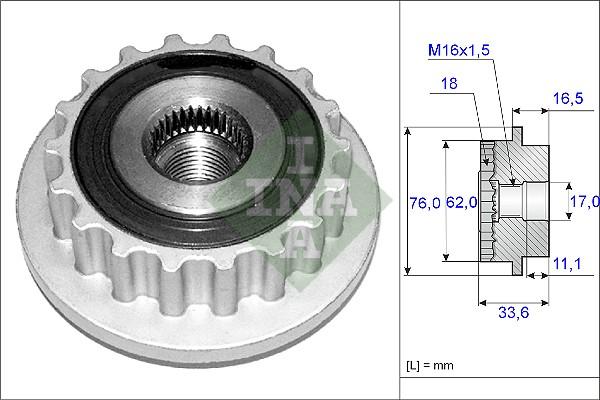 INA 535 0118 10 - Puleggia cinghia, Alternatore autozon.pro