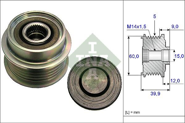 INA 535 0180 10 - Puleggia cinghia, Alternatore autozon.pro