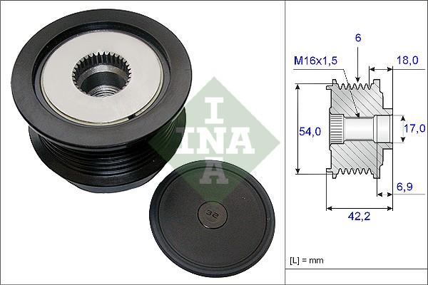 INA 535 0188 10 - Puleggia cinghia, Alternatore autozon.pro