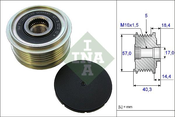 INA 535 0187 10 - Puleggia cinghia, Alternatore autozon.pro