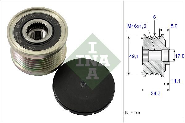 INA 535 0139 10 - Puleggia cinghia, Alternatore autozon.pro