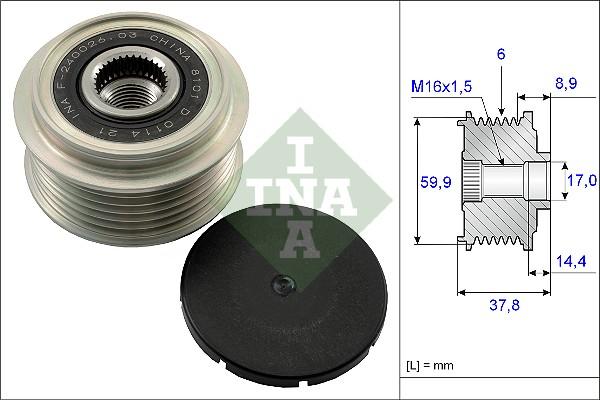 INA 535 0135 10 - Puleggia cinghia, Alternatore autozon.pro