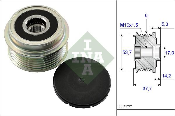 INA 535 0132 10 - Puleggia cinghia, Alternatore autozon.pro