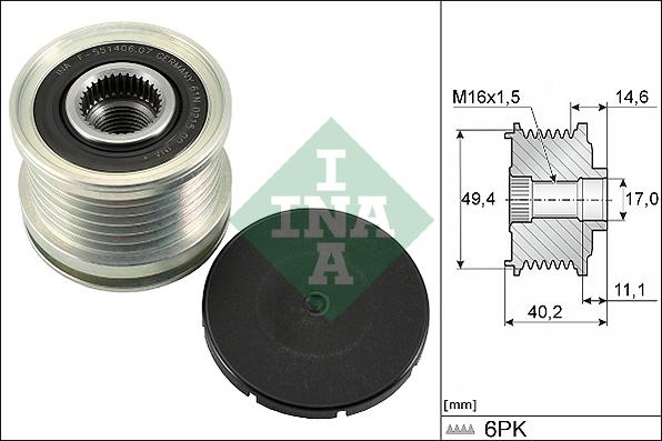 INA 535 0124 10 - Puleggia cinghia, Alternatore autozon.pro