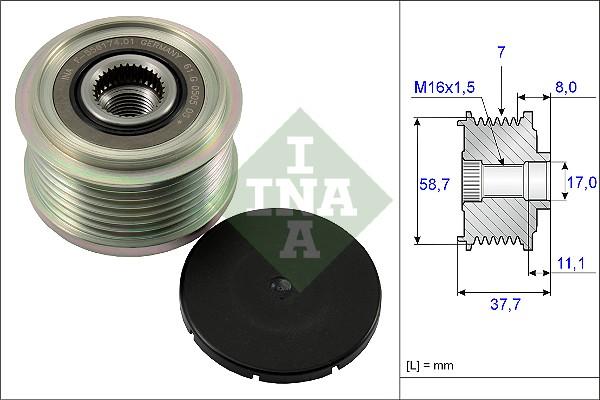 INA 535 0128 10 - Puleggia cinghia, Alternatore autozon.pro