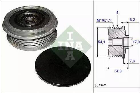 INA 535 0122 10 - Puleggia cinghia, Alternatore autozon.pro