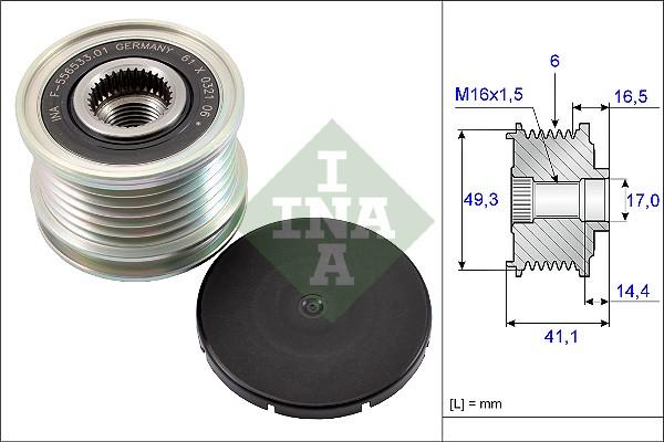 INA 535 0178 10 - Puleggia cinghia, Alternatore autozon.pro