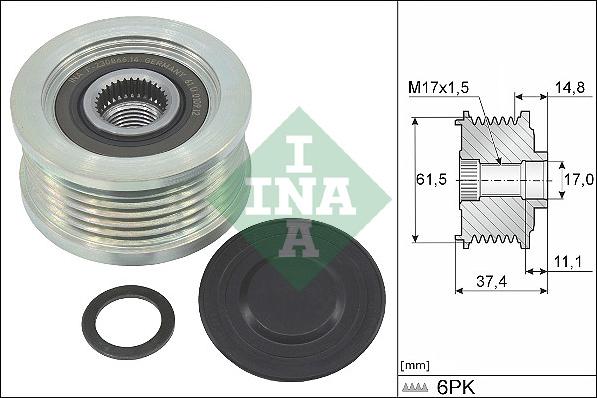 INA 535 0348 10 - Puleggia cinghia, Alternatore autozon.pro