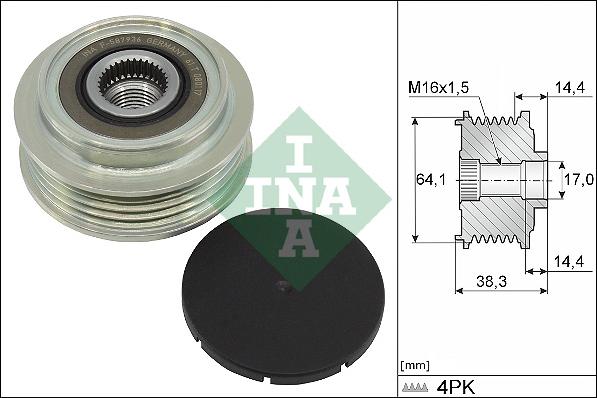 INA 535 0350 10 - Puleggia cinghia, Alternatore autozon.pro