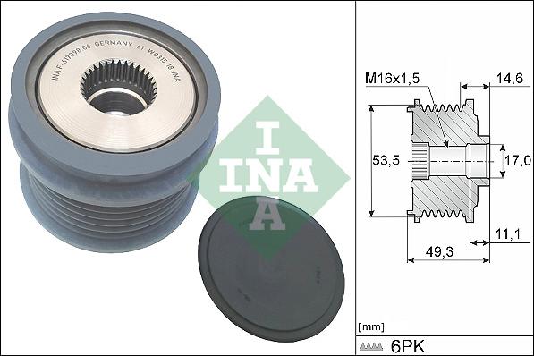 INA 535 0364 10 - Puleggia cinghia, Alternatore autozon.pro