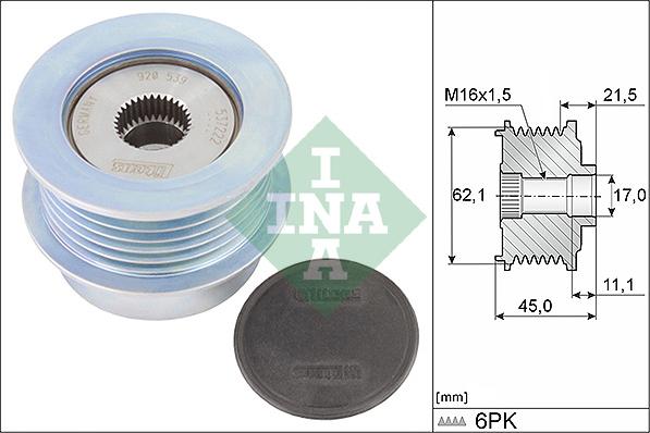 INA 535 0367 10 - Puleggia cinghia, Alternatore autozon.pro