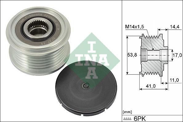 INA 535 0304 10 - Puleggia cinghia, Alternatore autozon.pro