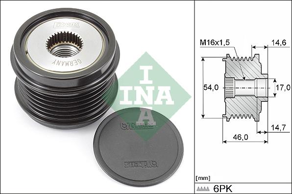 INA 535 0308 10 - Puleggia cinghia, Alternatore autozon.pro