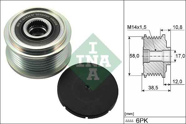 INA 535 0303 10 - Puleggia cinghia, Alternatore autozon.pro