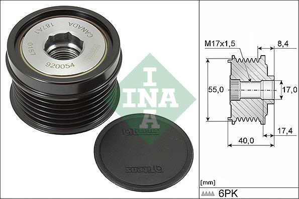 INA 535 0316 10 - Puleggia cinghia, Alternatore autozon.pro