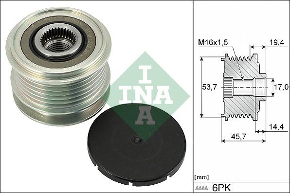 INA 535 0328 10 - Puleggia cinghia, Alternatore autozon.pro