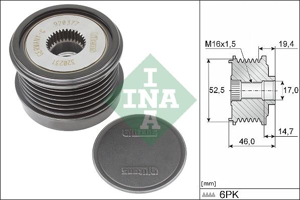 INA 535 0373 10 - Puleggia cinghia, Alternatore autozon.pro