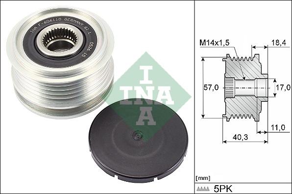 INA 535 0295 10 - Puleggia cinghia, Alternatore autozon.pro