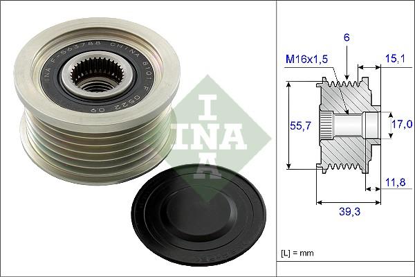 INA 535 0249 10 - Puleggia cinghia, Alternatore autozon.pro